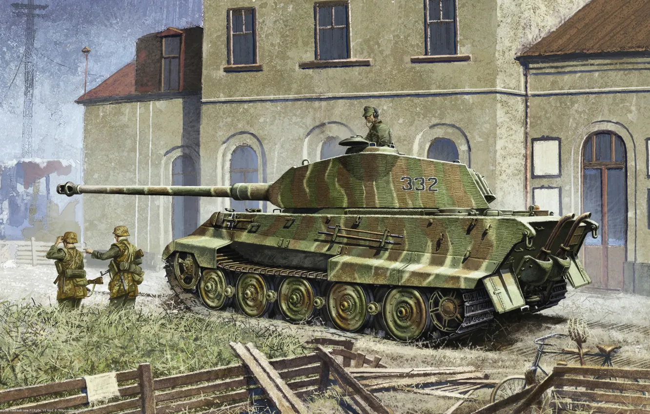 Photo wallpaper figure, tank, heavy, German, Royal tiger, Tiger 2, Tiger 2