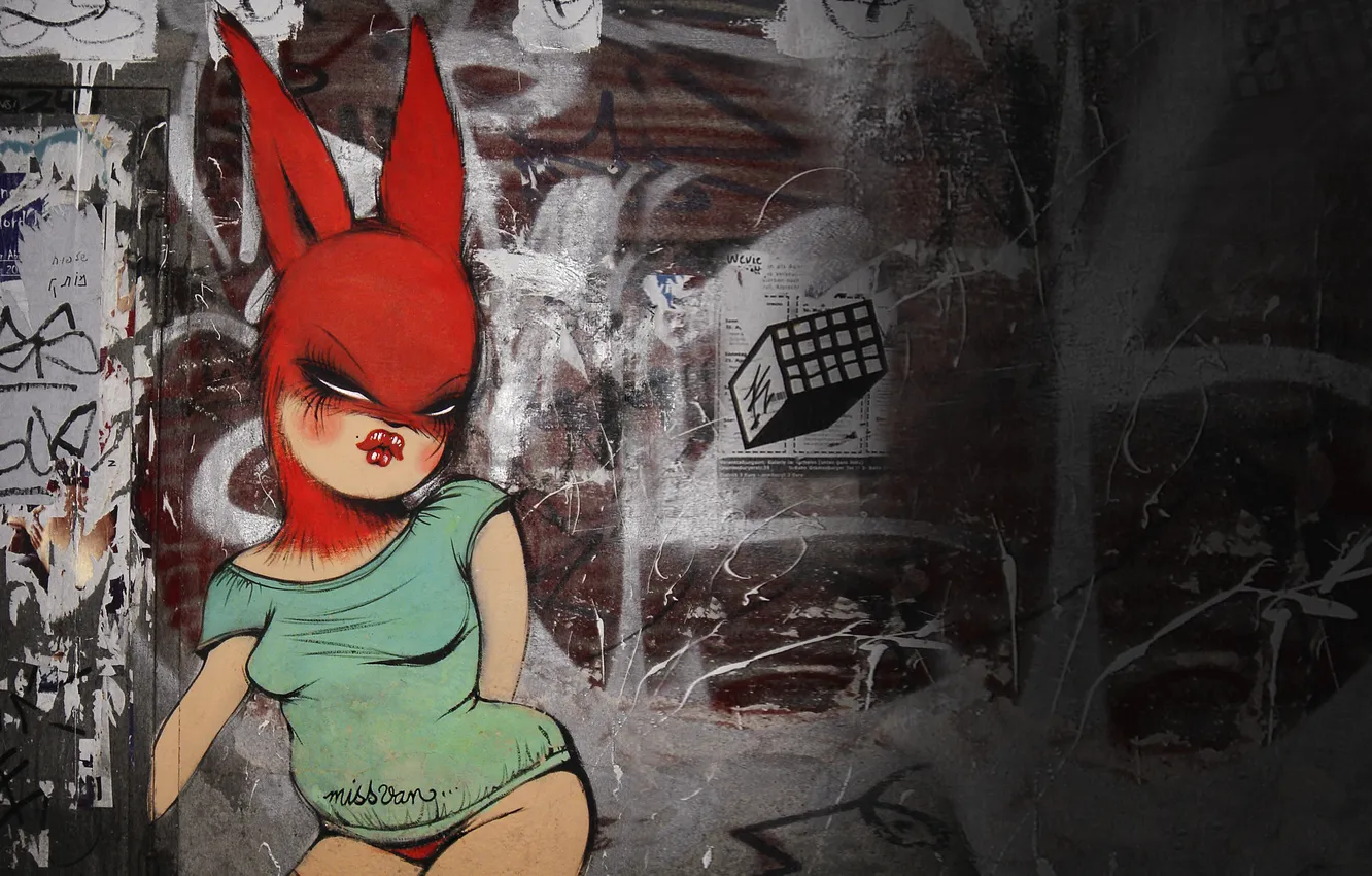 Photo wallpaper graffiti, Berlin, StreetArt, Miss Van