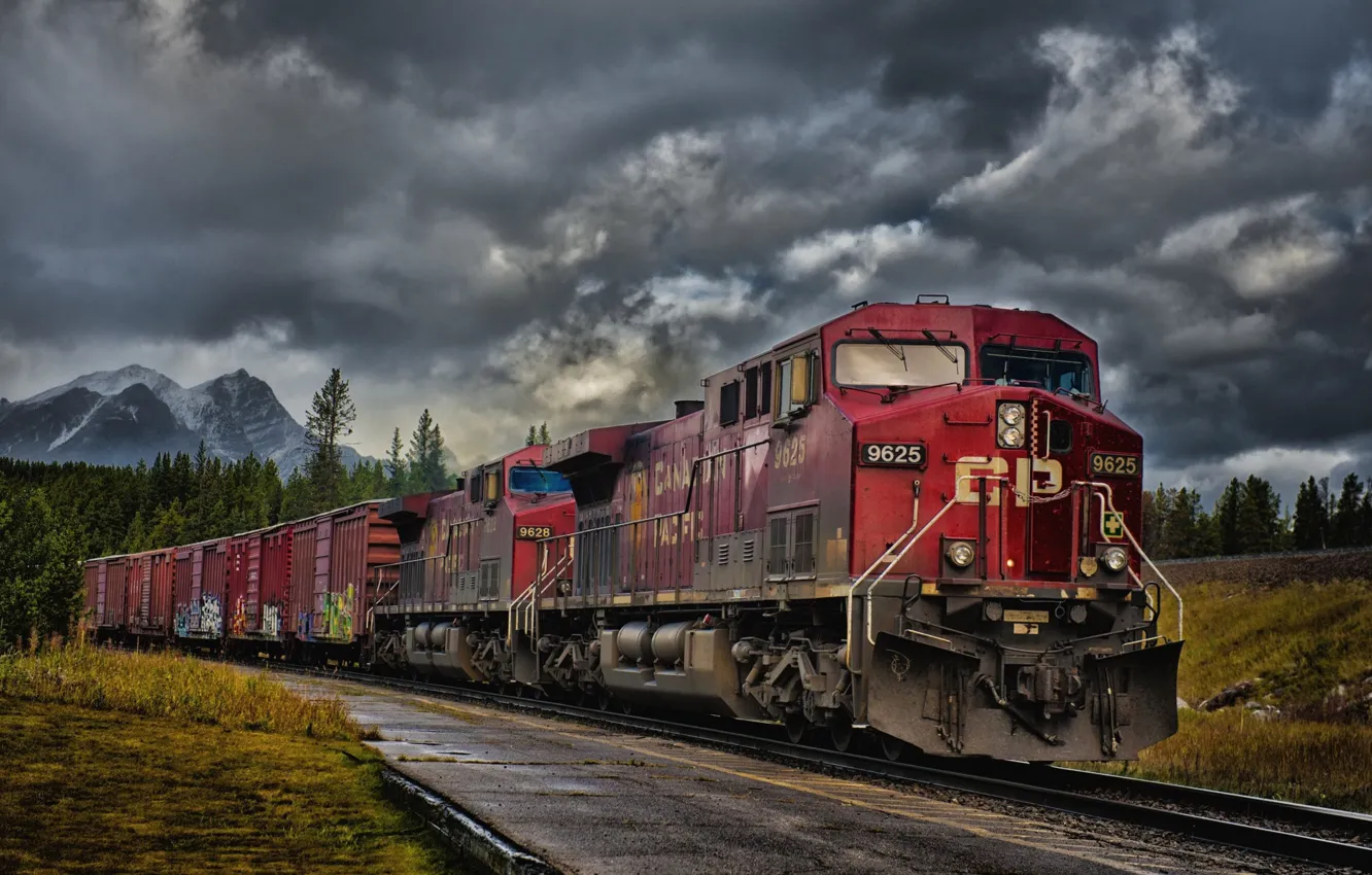 Photo wallpaper Train, Railway, Railcar