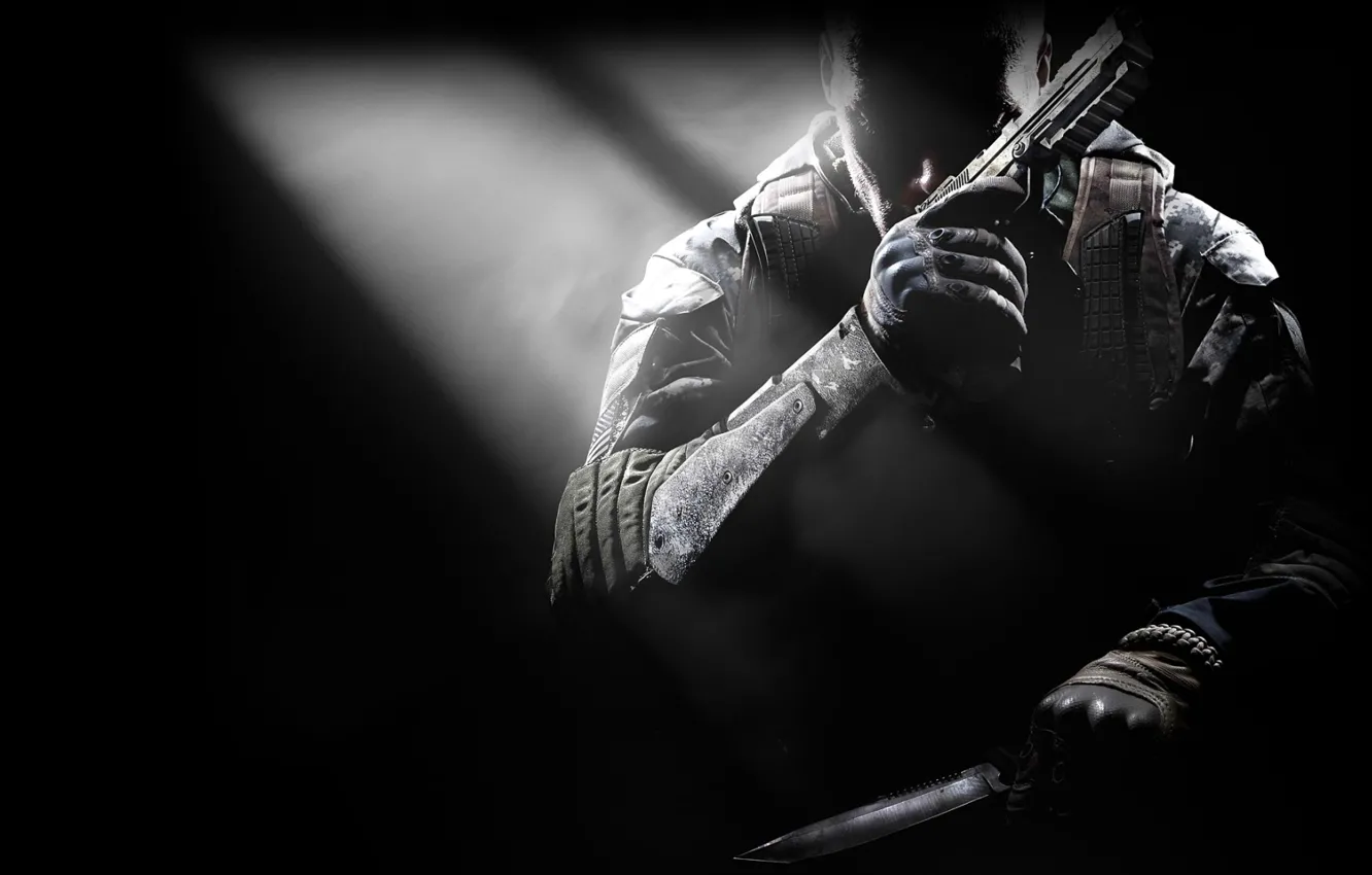 Photo wallpaper gun, knife, Call of Duty, CoD, Activision, Treyarch, Black Ops 2