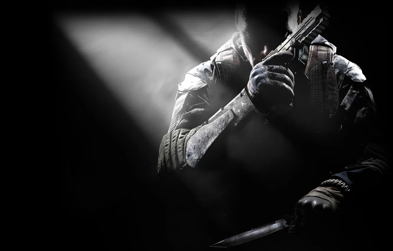 Photo wallpaper gun, knife, Call of Duty, cod, Activision, Treyarch, black ops 2