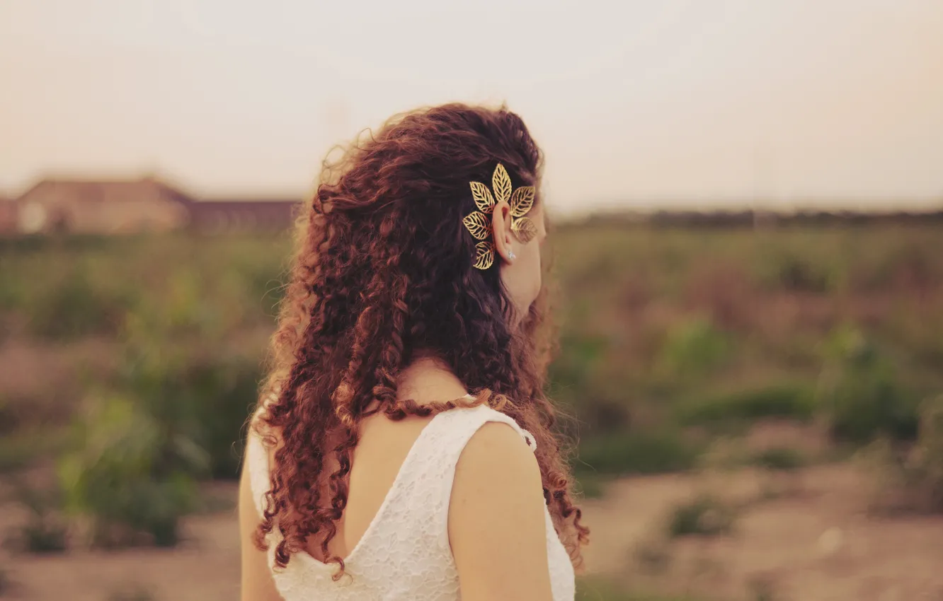 Photo wallpaper girl, hair, curls