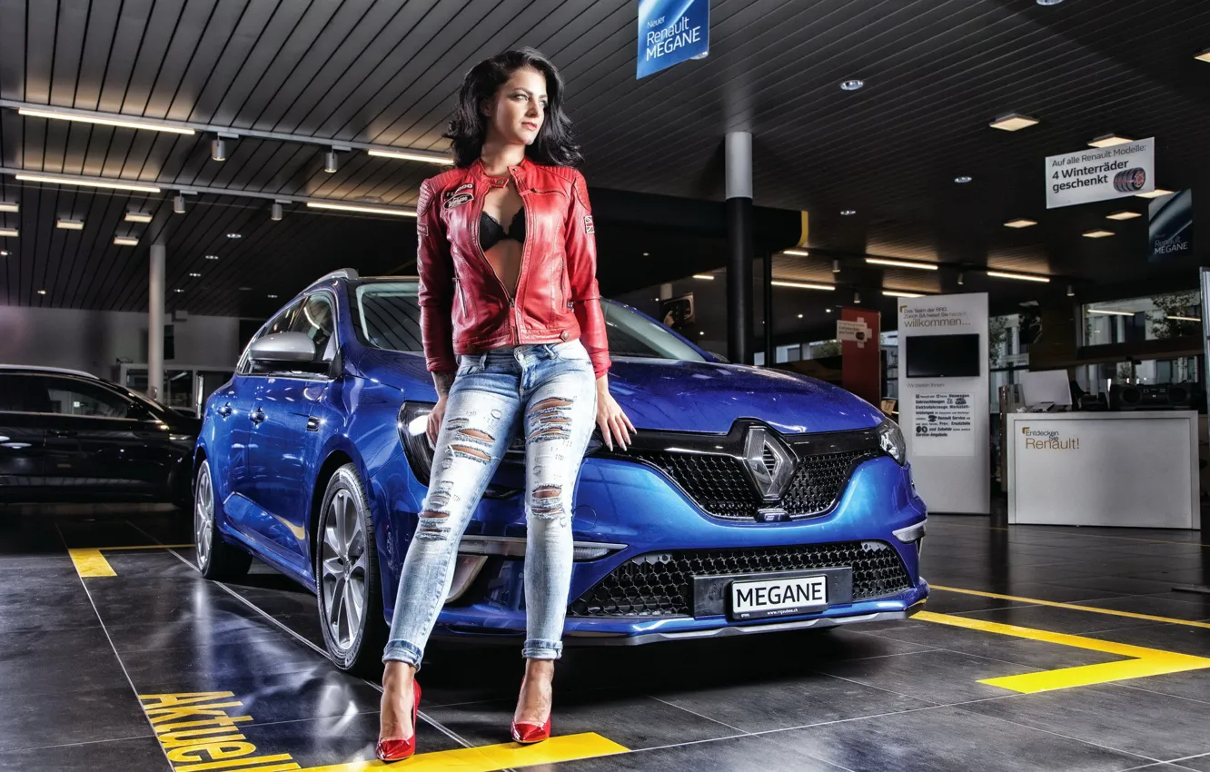 Photo wallpaper machine, girl, Miss Auto