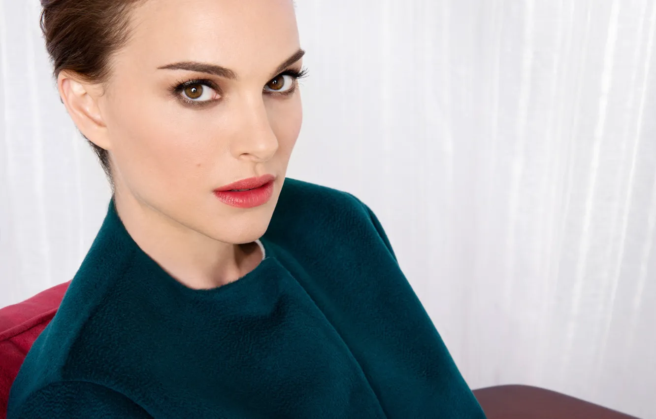Photo wallpaper look, portrait, makeup, actress, hairstyle, Natalie Portman, Natalie Portman, brown hair