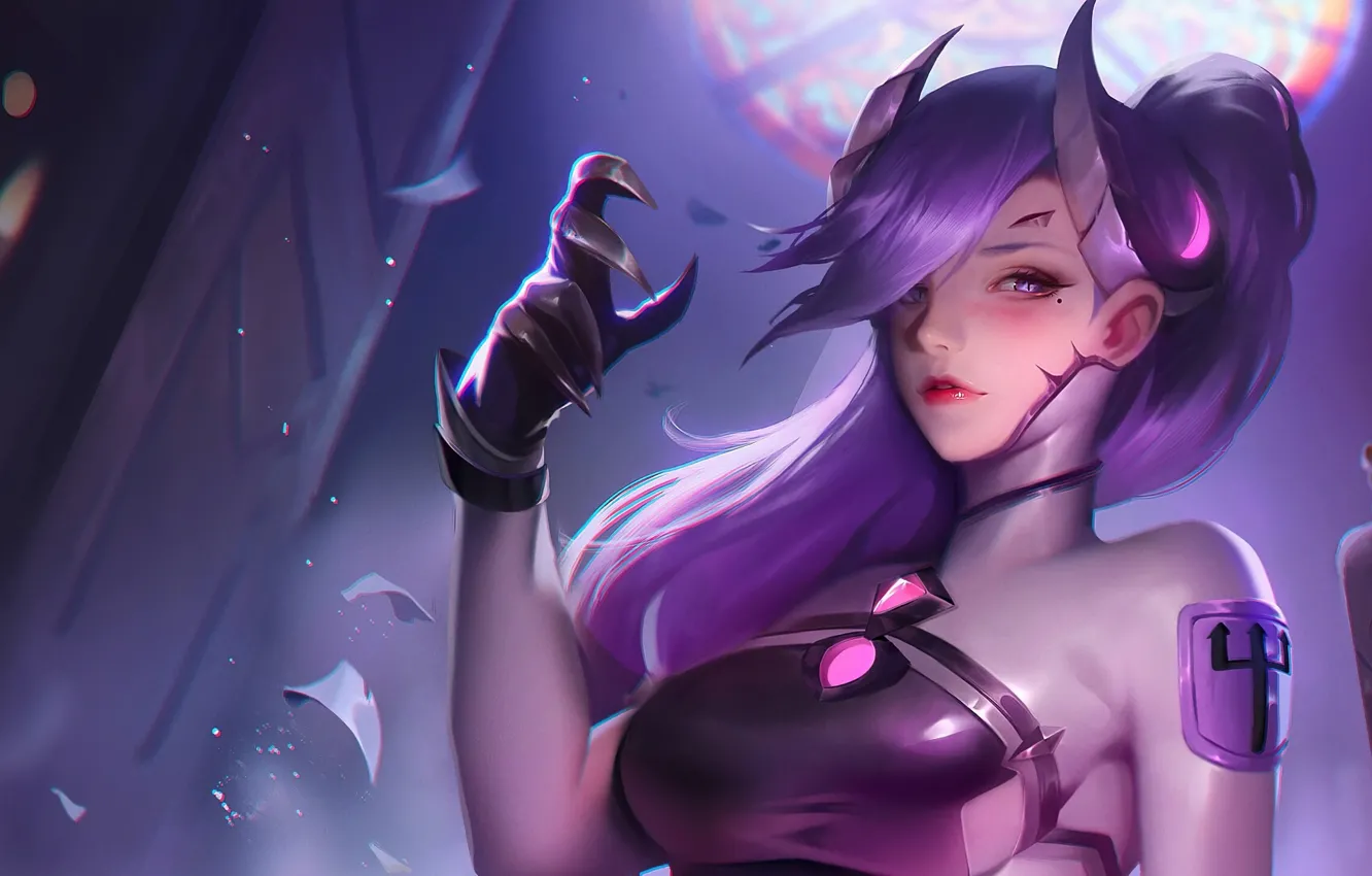 Photo wallpaper girl, the game, the demon, horns, Overwatch