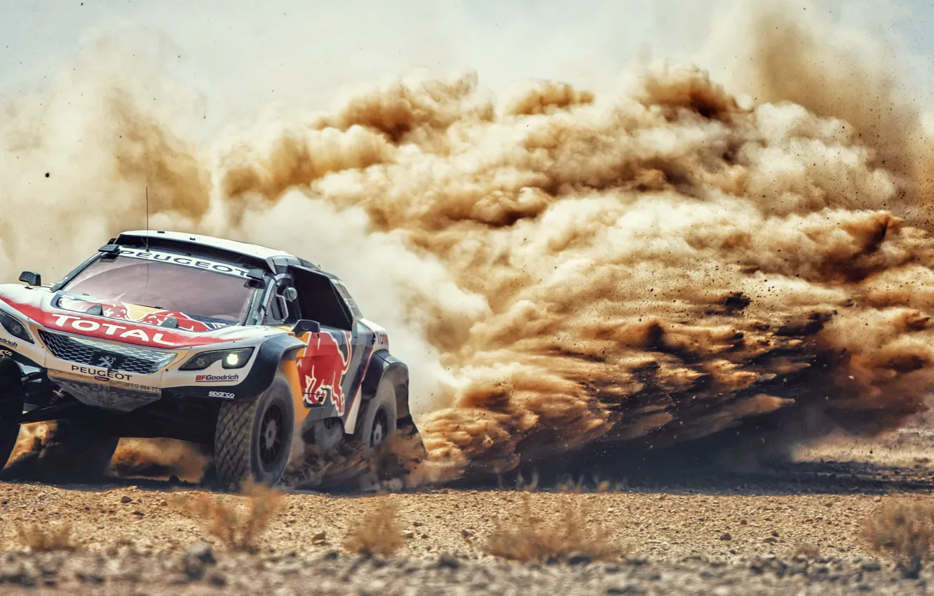 Photo wallpaper Sand, Auto, Dust, Sport, Machine, Speed, Stones, Race