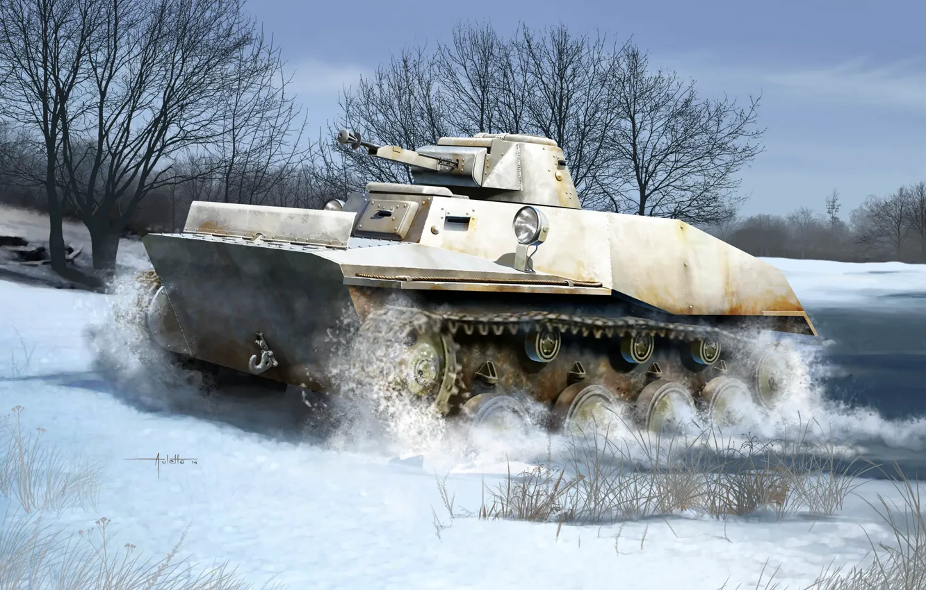 Photo wallpaper art, tank, USSR, T-40