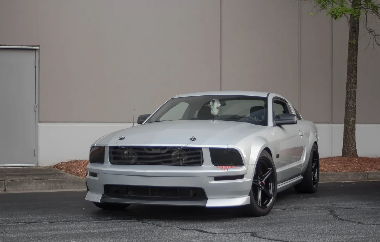 Photo wallpaper Mustang, Ford, Silver, 2005-2010