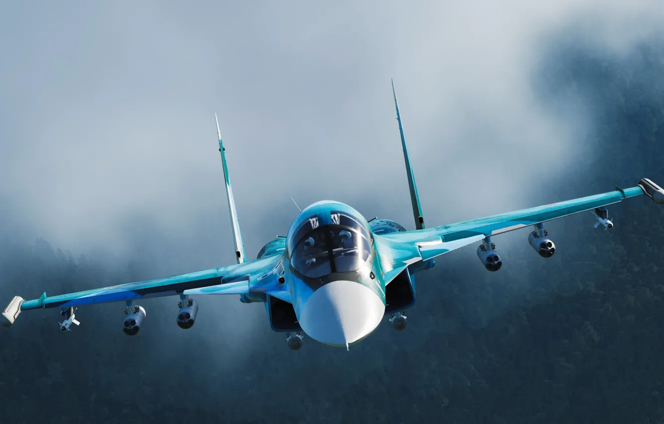 Photo wallpaper Russia, bomber, Su-34, Sukhoi