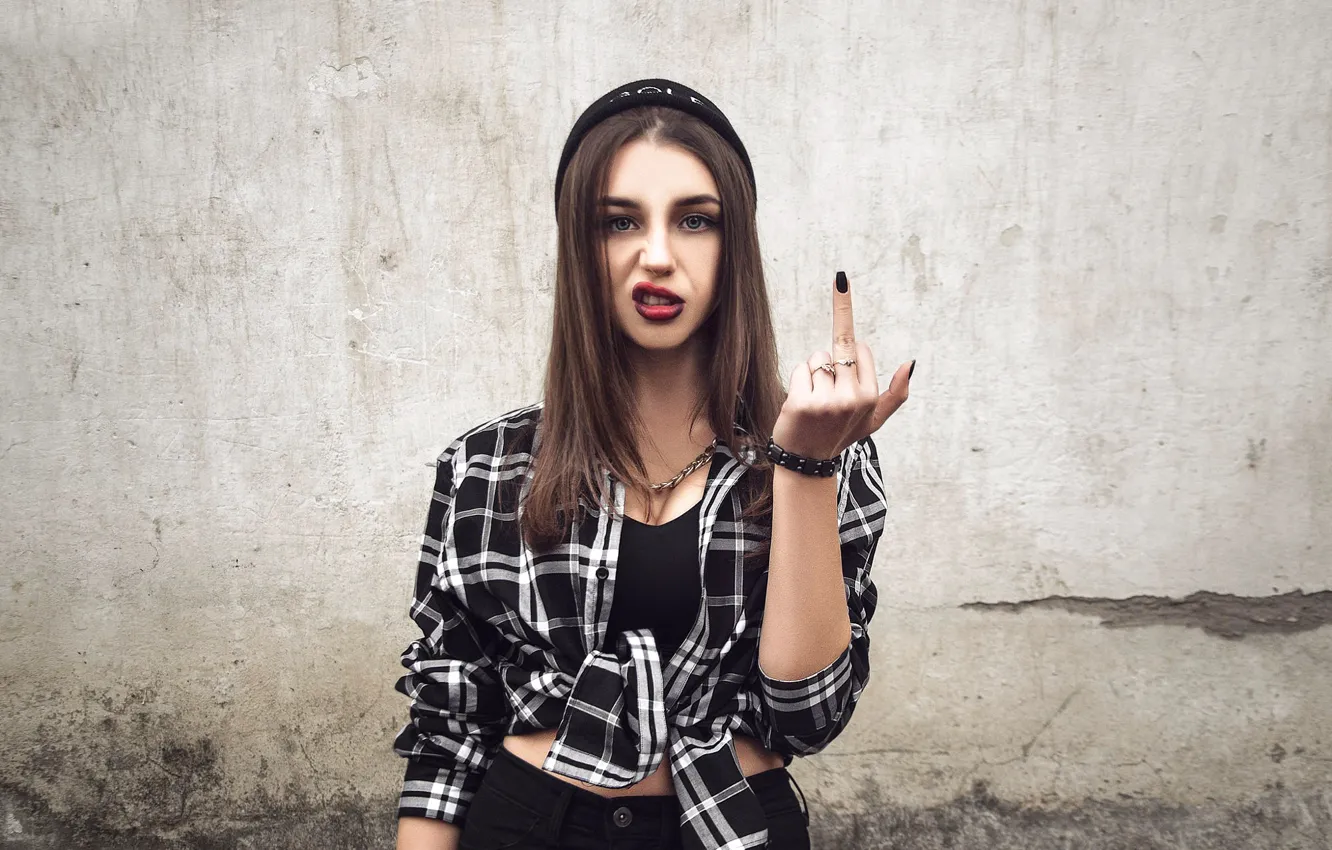 Photo wallpaper girl, gesture, Vlada, minusovku