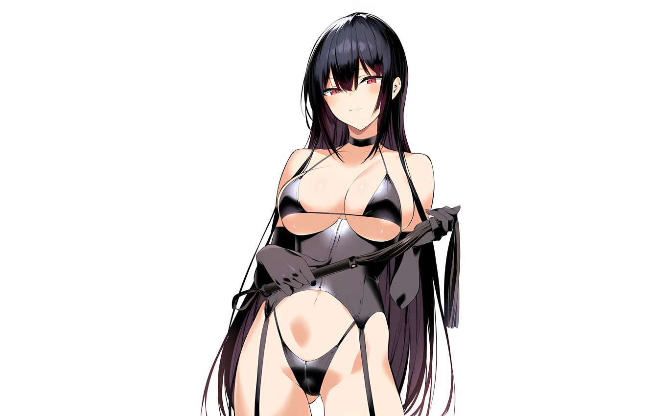 Photo wallpaper girl, sexy, lingerie, bra, cleavage, panties, long hair, boobs