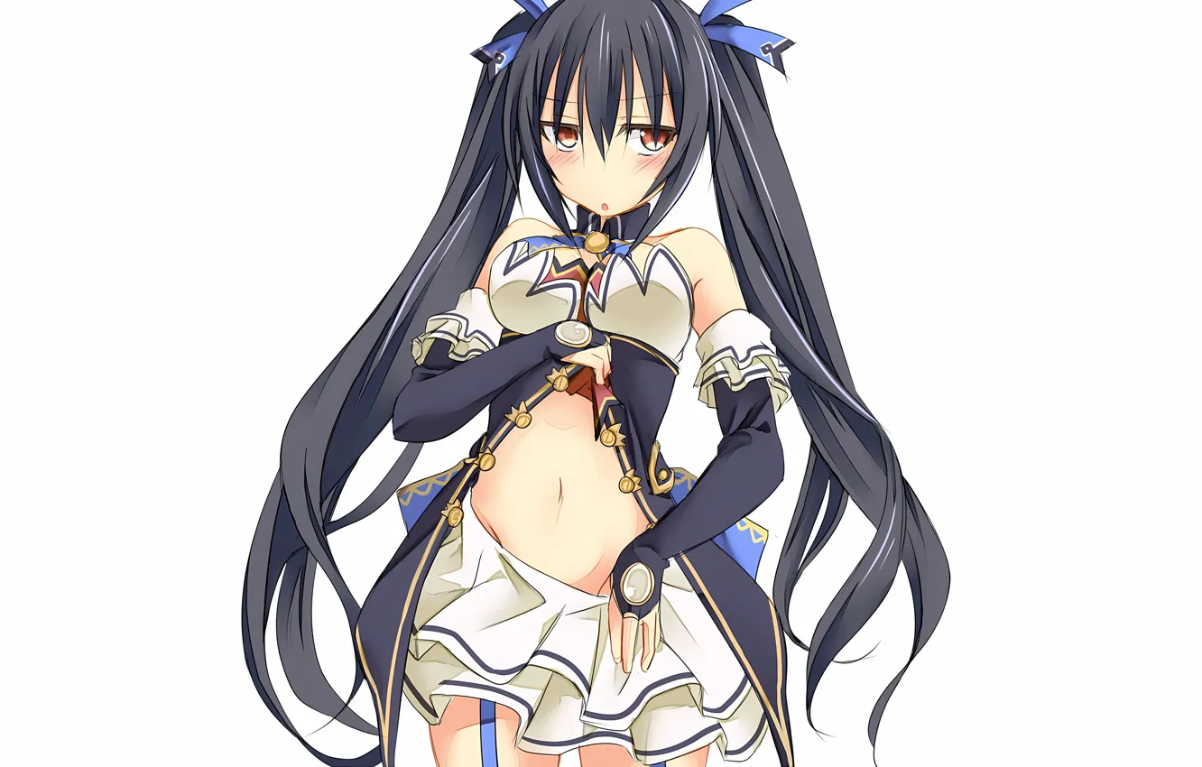 Photo wallpaper girl, sexy, cleavage, blouse, long hair, boobs, anime, beautiful