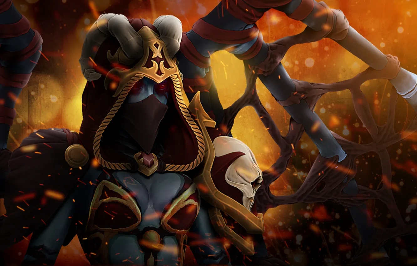 Photo wallpaper wings, mask, art, horns, Akasha, dota 2, queen of pain