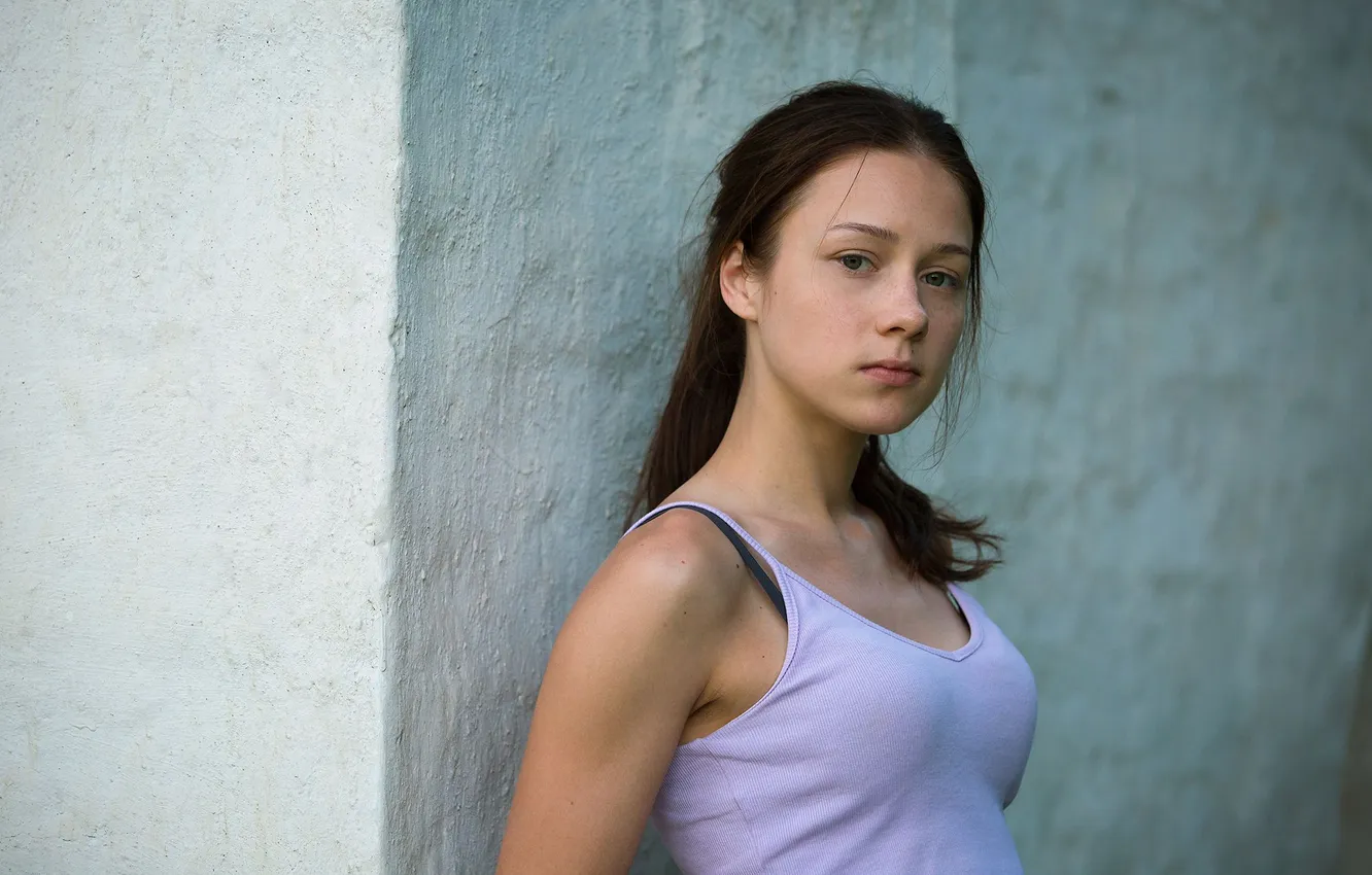 Photo wallpaper girl, young, model, pretty, brunette, posing, portrait