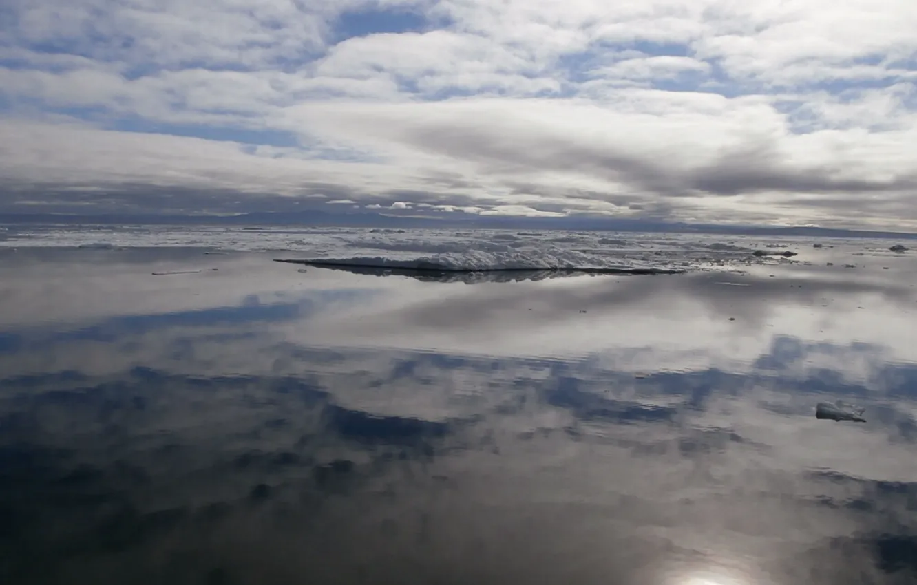Photo wallpaper sea, the sky, ice, polarka