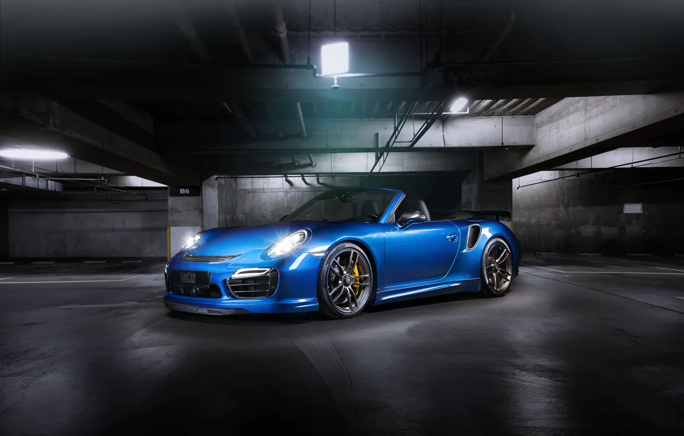 Photo wallpaper blue, 911, Porsche, convertible, Porsche, Turbo, Cabriolet, turbo