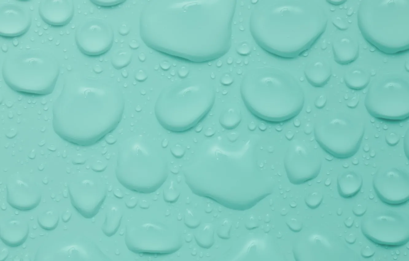 Photo wallpaper green, water, drops