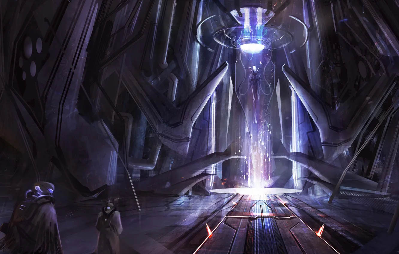 Photo wallpaper rays, building, being, art, cloudminedesign, Halo 4