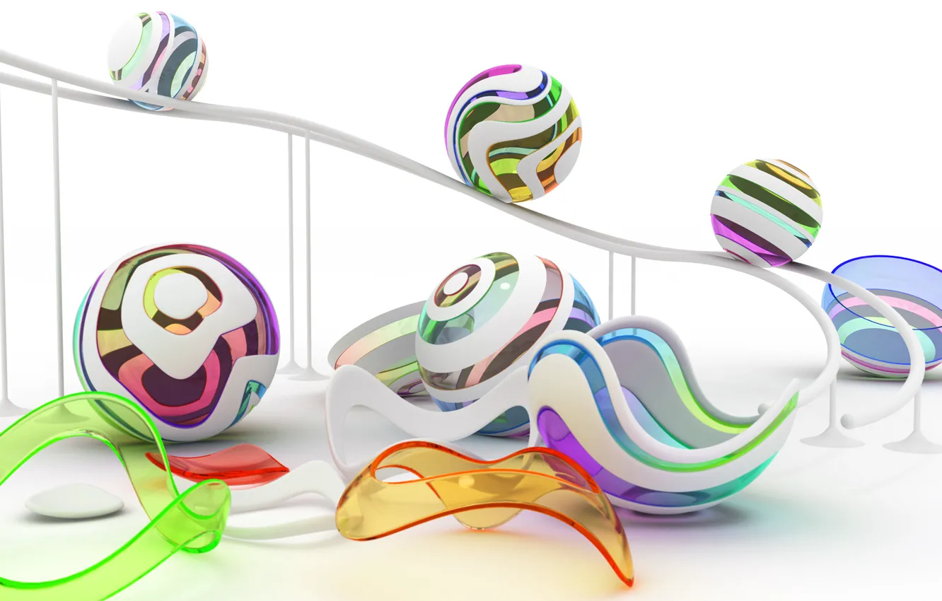 Photo wallpaper rainbow, spheres, Chromatic