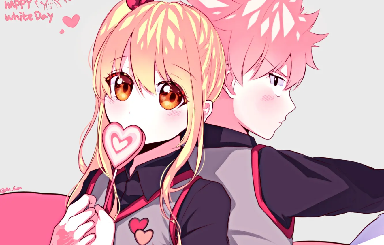 Photo wallpaper love, anime, art, pair, fairy tail, Lucy, Natsu Dragneel, Fairy tail