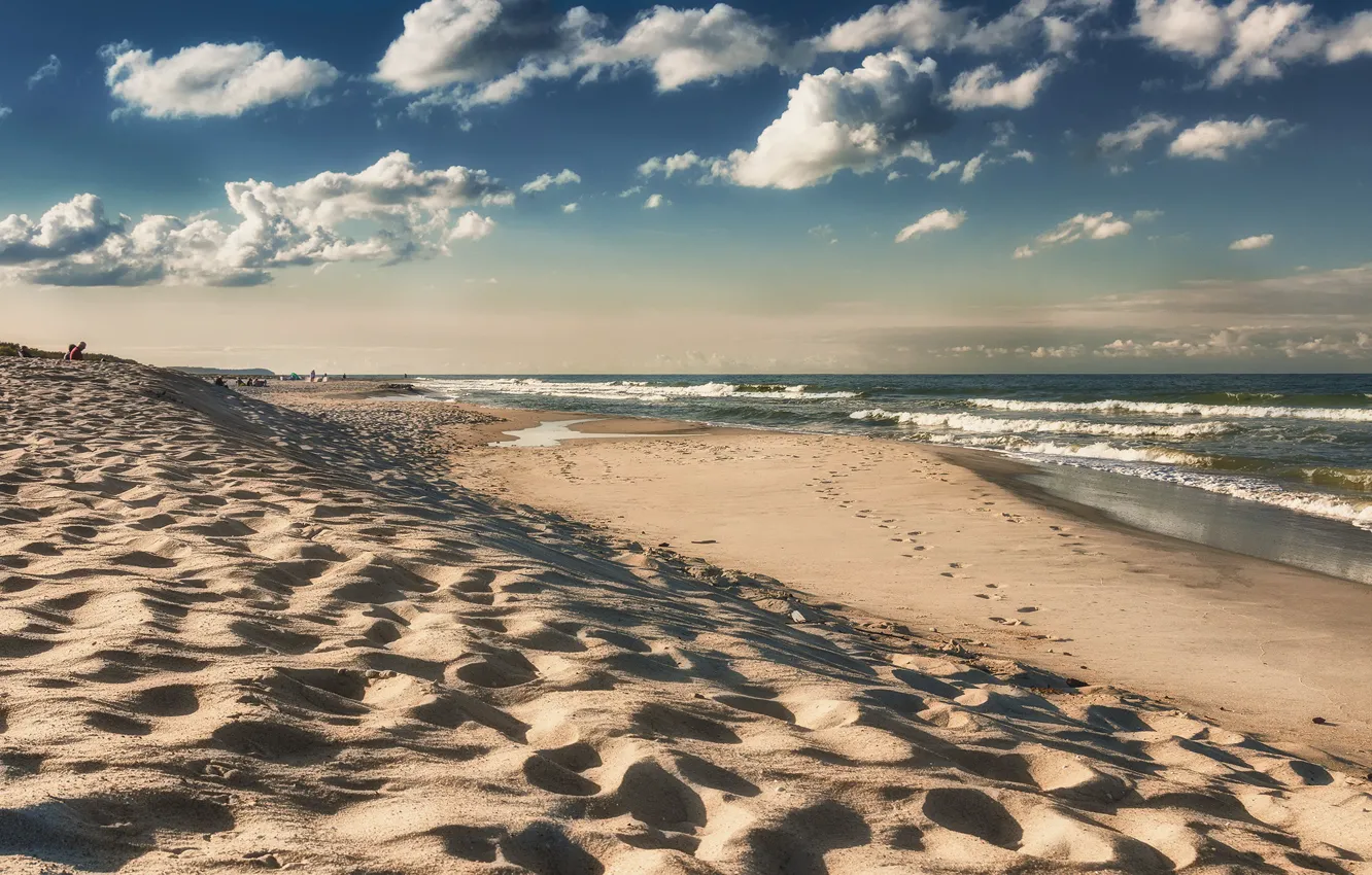 Photo wallpaper sand, sea, shore