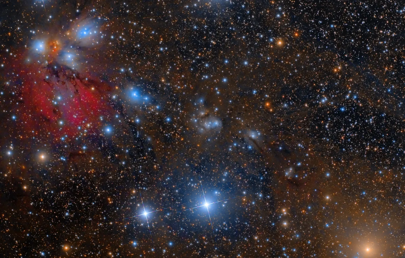 Photo wallpaper nebula, Unicorn, in the constellation, reflecting, NGC2170