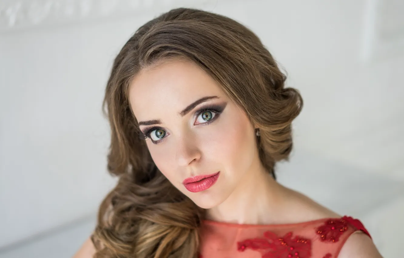 Photo wallpaper eyes, look, background, model, lipstick, beauty, SVETLANA