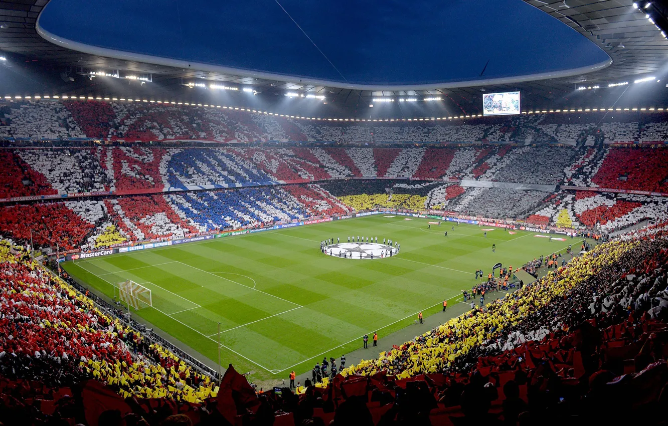 Photo wallpaper wallpaper, sport, stadium, football, FC Bayern Munchen, Allianz Arena, UEFA Champions League