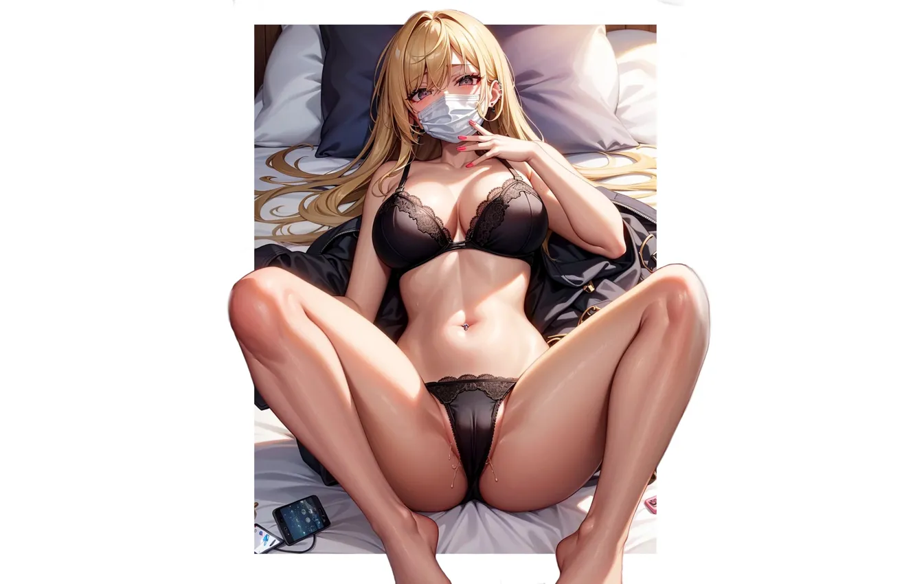 Photo wallpaper girl, hot, sexy, bra, panties, hot girl, boobs, anime