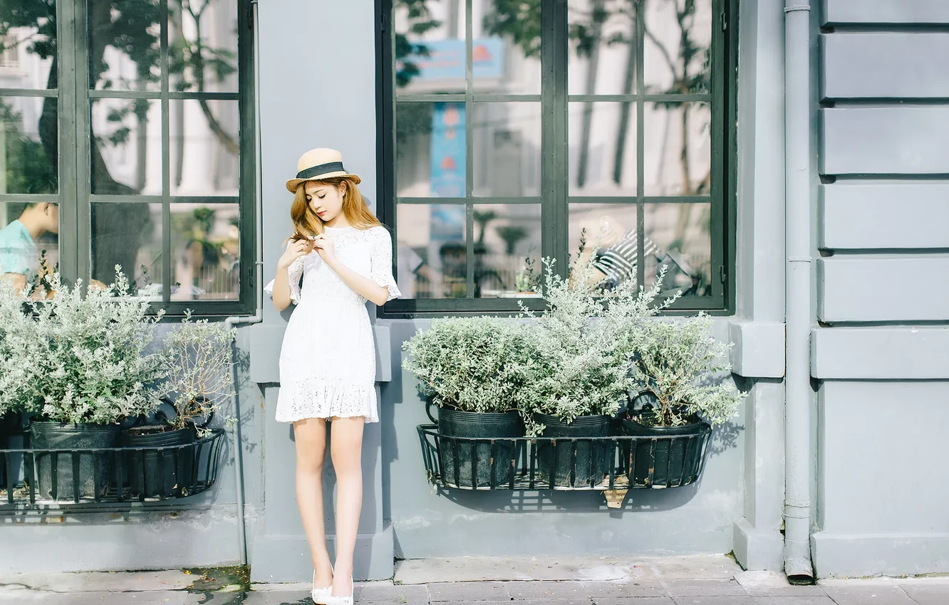 Photo wallpaper girl, pose, background