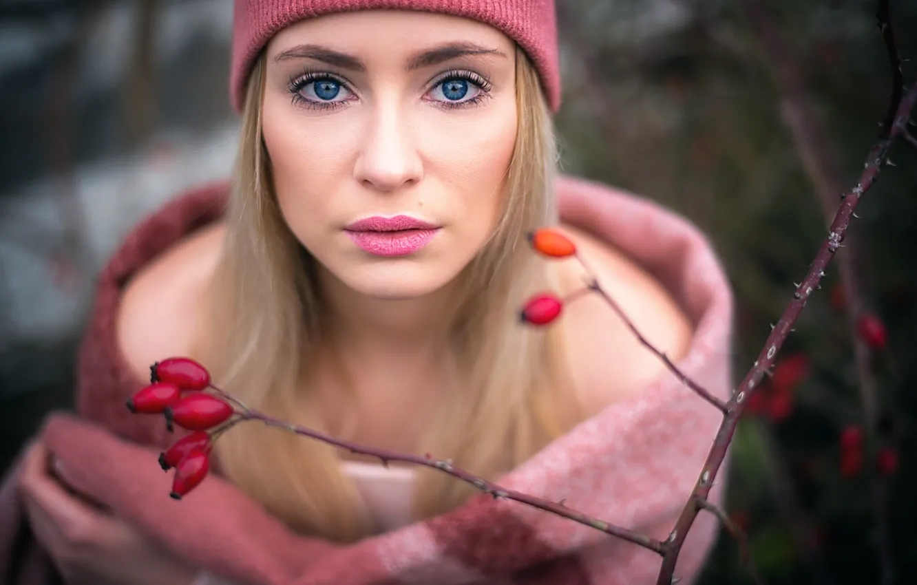 Photo wallpaper hat, sponge, bokeh, Saskia