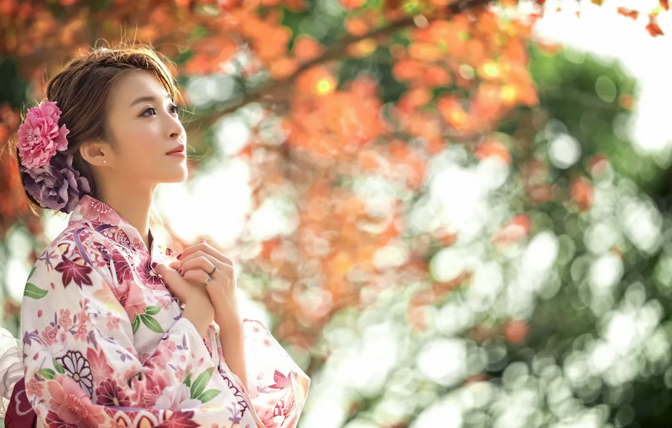 Photo wallpaper girl, style, spring, Asian