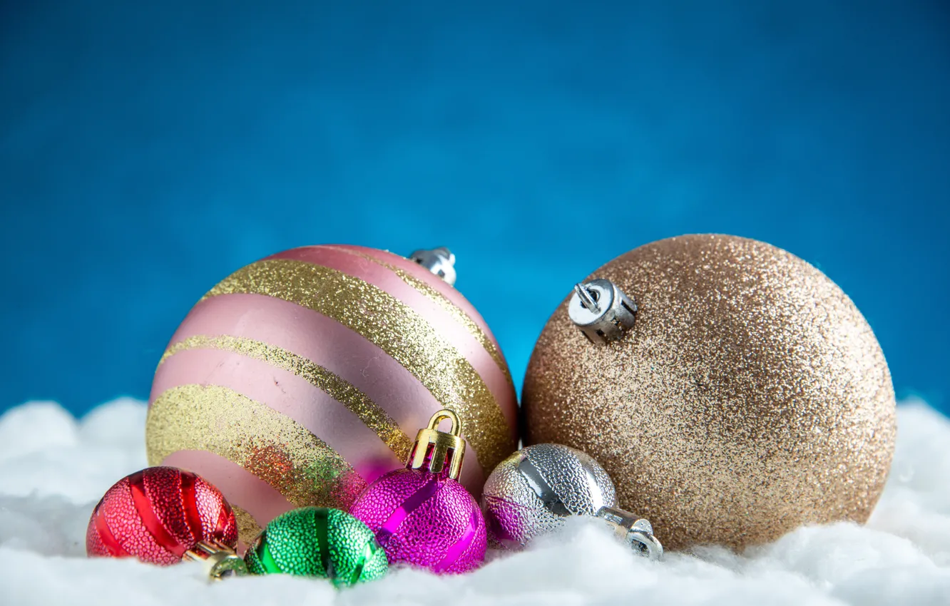 Photo wallpaper balls, background, balls, new year, Christmas, wool