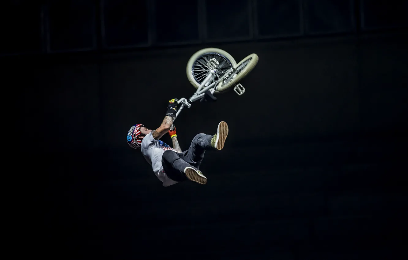 Photo wallpaper bike, jump, sport