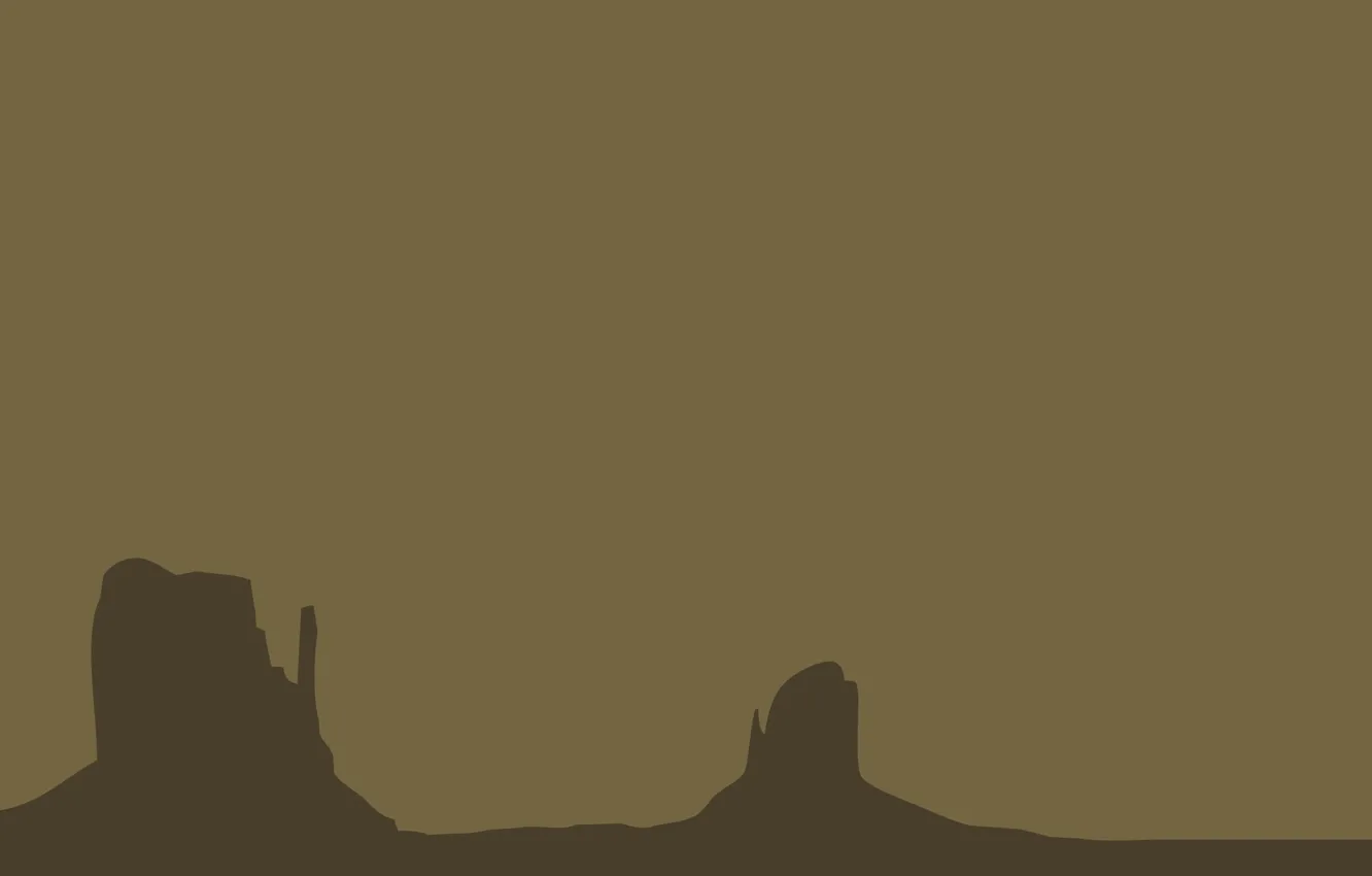 Photo wallpaper mountains, rocks, silhouette