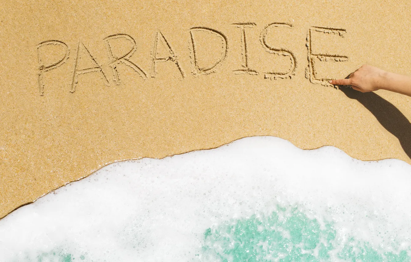 Photo wallpaper sand, sea, wave, beach, summer, summer, beach, sea