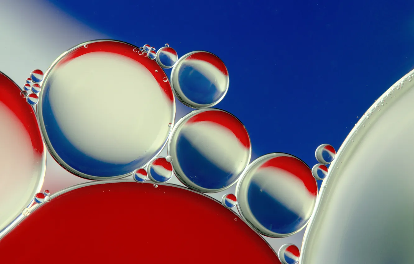Photo wallpaper water, bubbles, color, oil, the air, the volume, Pepsi