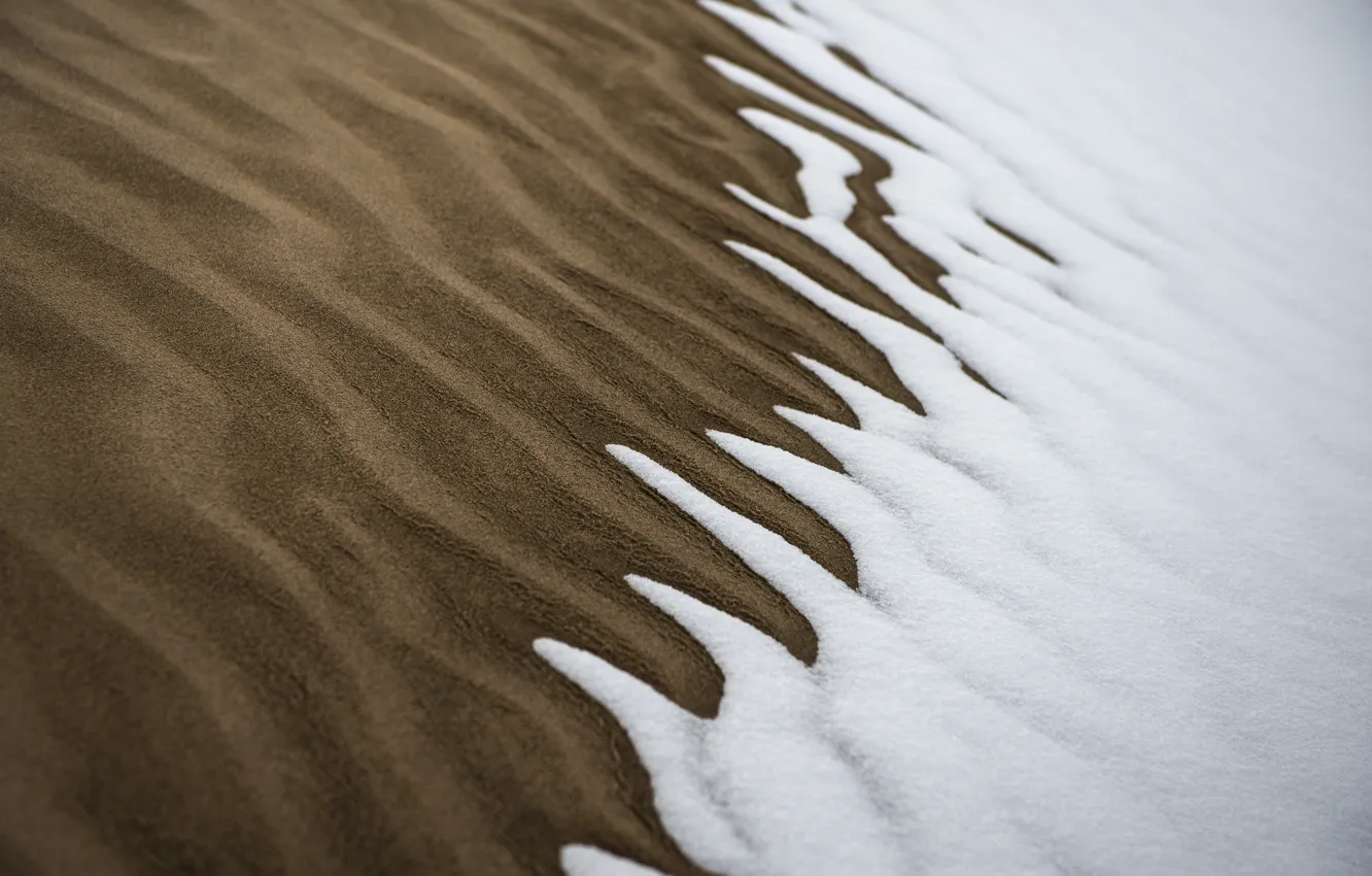 Photo wallpaper nature, snow, sand