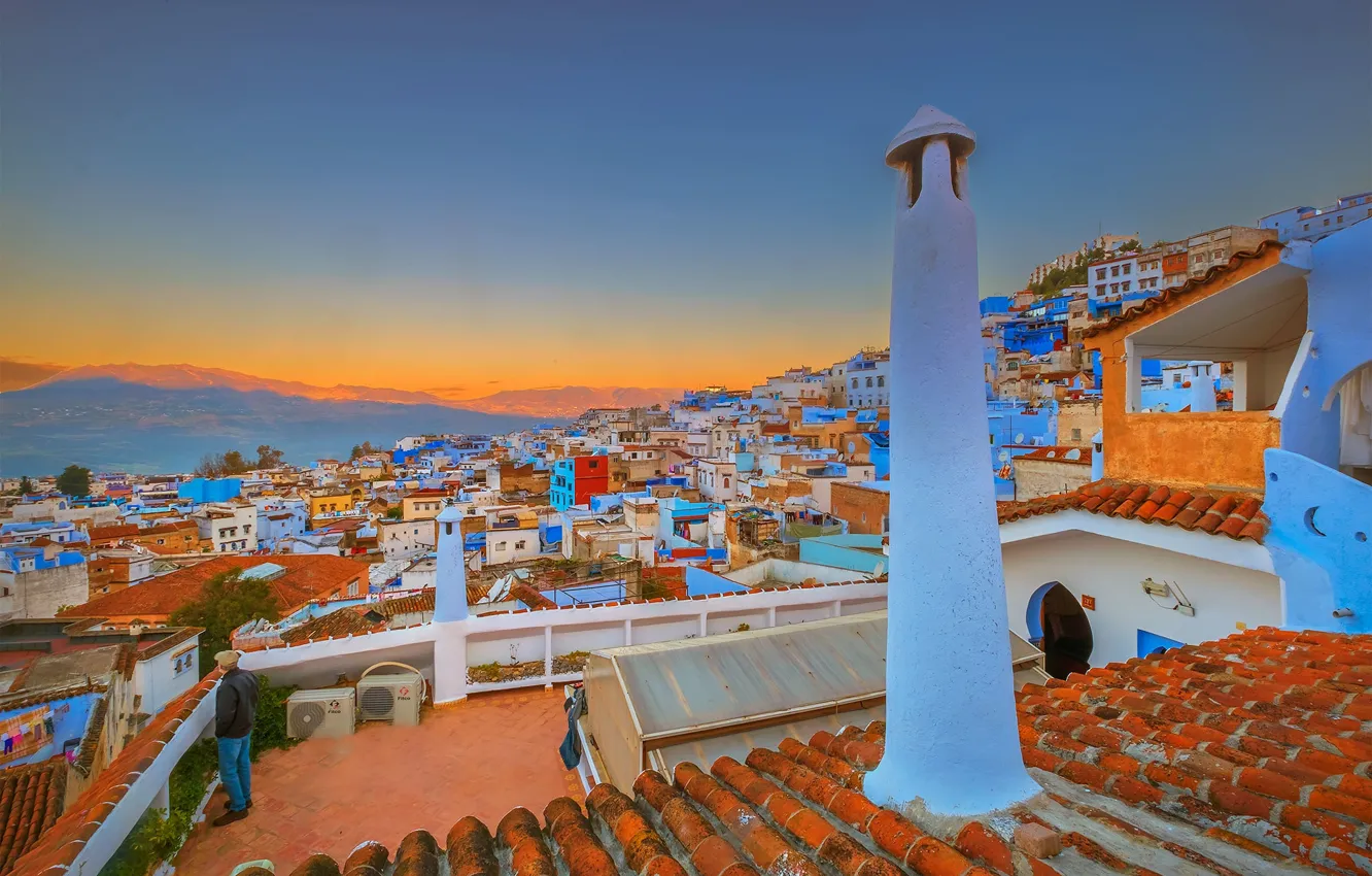 Photo wallpaper home, slope, Morocco, Chefchaouene