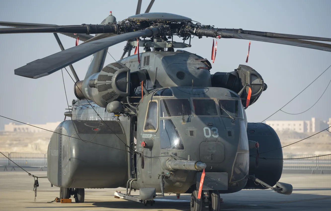 Photo wallpaper helicopter, the airfield, heavy, "Sea Dragon", minesweeper, Sikorsky MH-53E, Sea Dragon