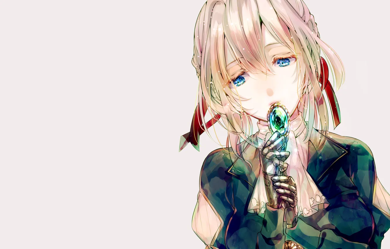 Photo wallpaper girl, background, art, brooch, Violet Evergarden