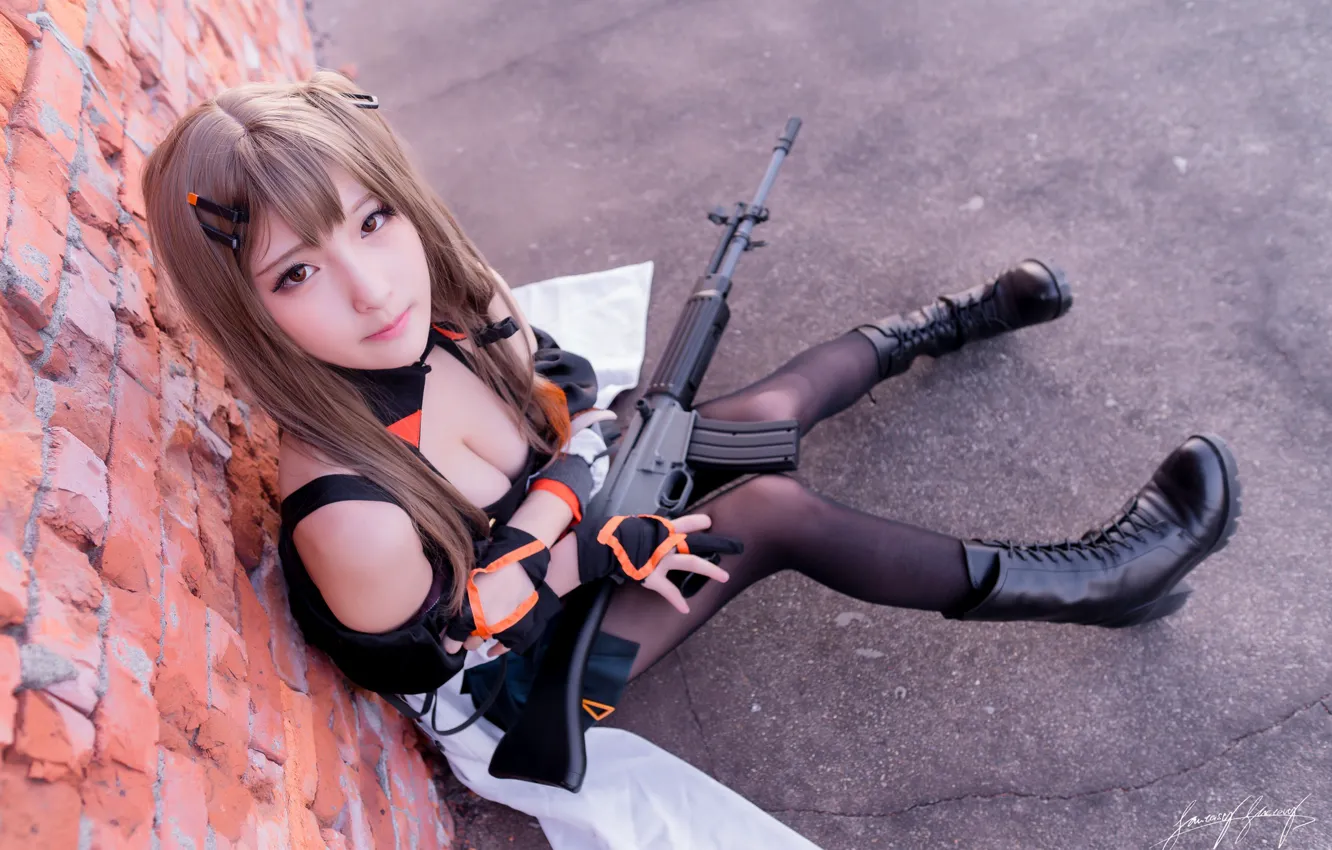 Photo wallpaper look, face, costume, machine, Asian