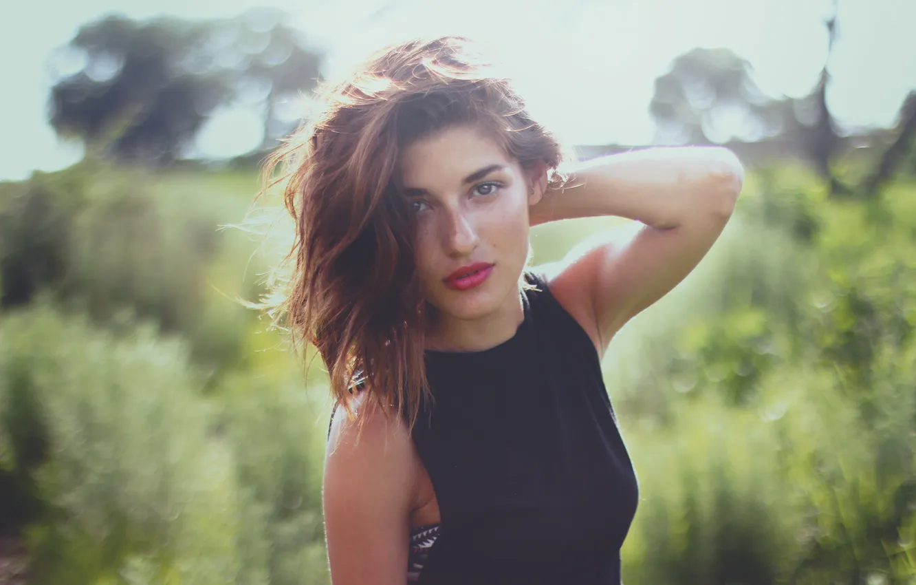 Photo wallpaper look, girl, pose