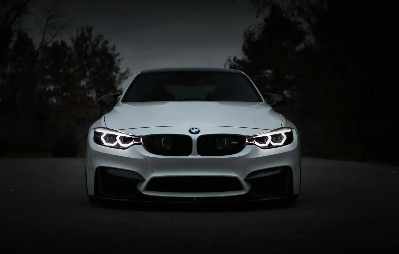Photo wallpaper BMW, Light, Front, White, Evening, Face, F80, Sight