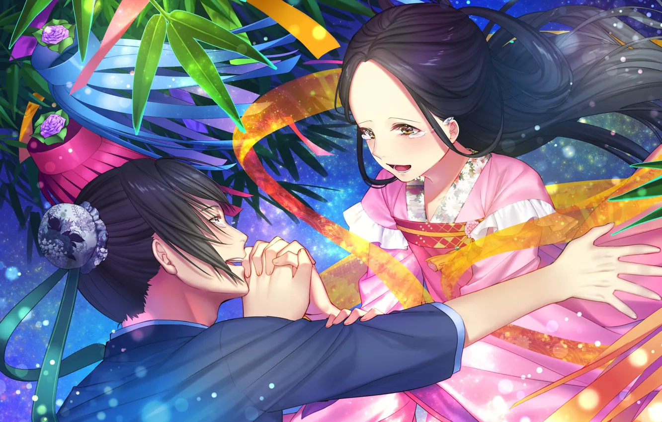 Photo wallpaper girl, anime, art, guy, tagme artist