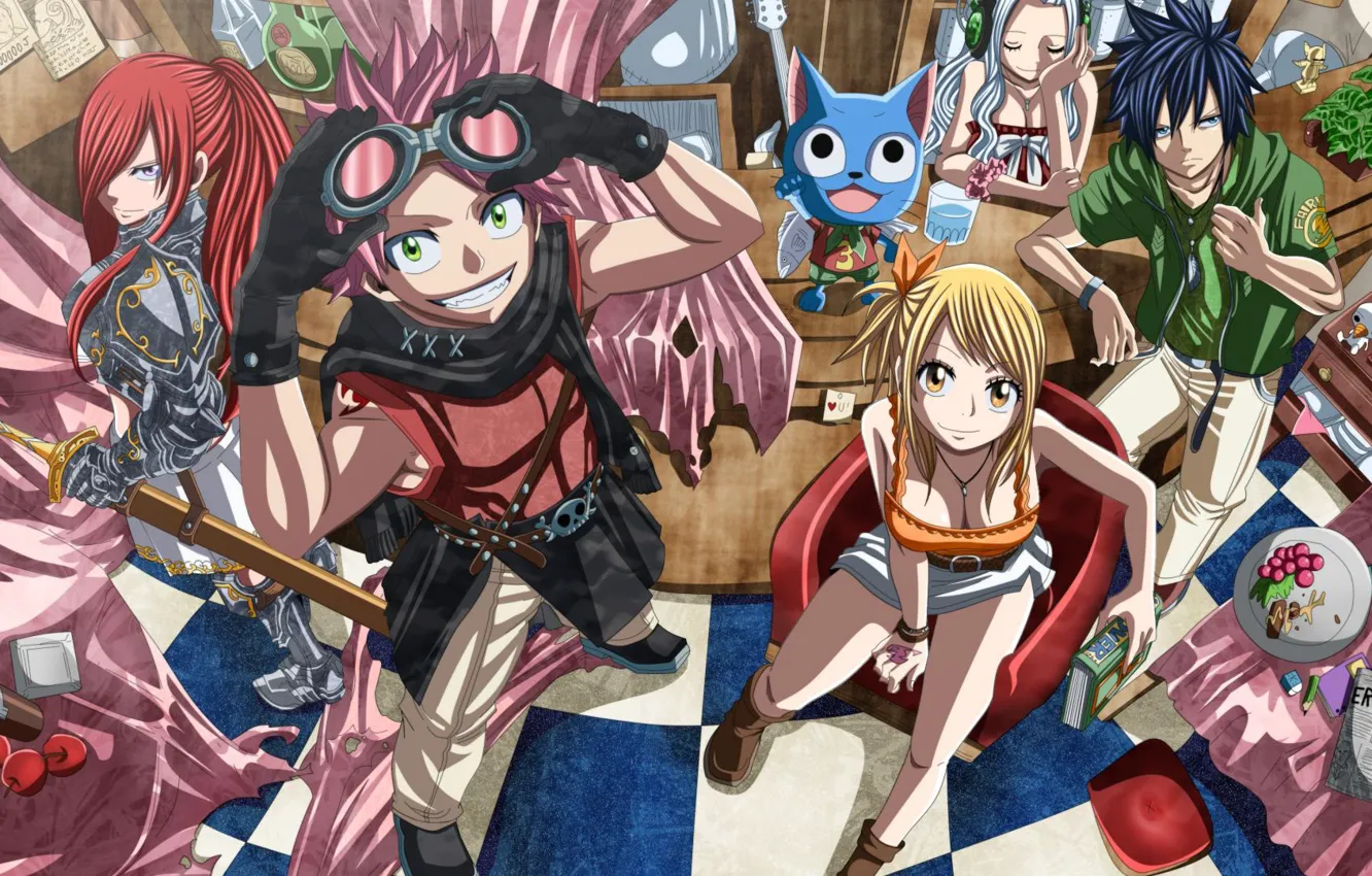 Photo wallpaper friends, characters, Fairy Tail, Fairy tail, Guild