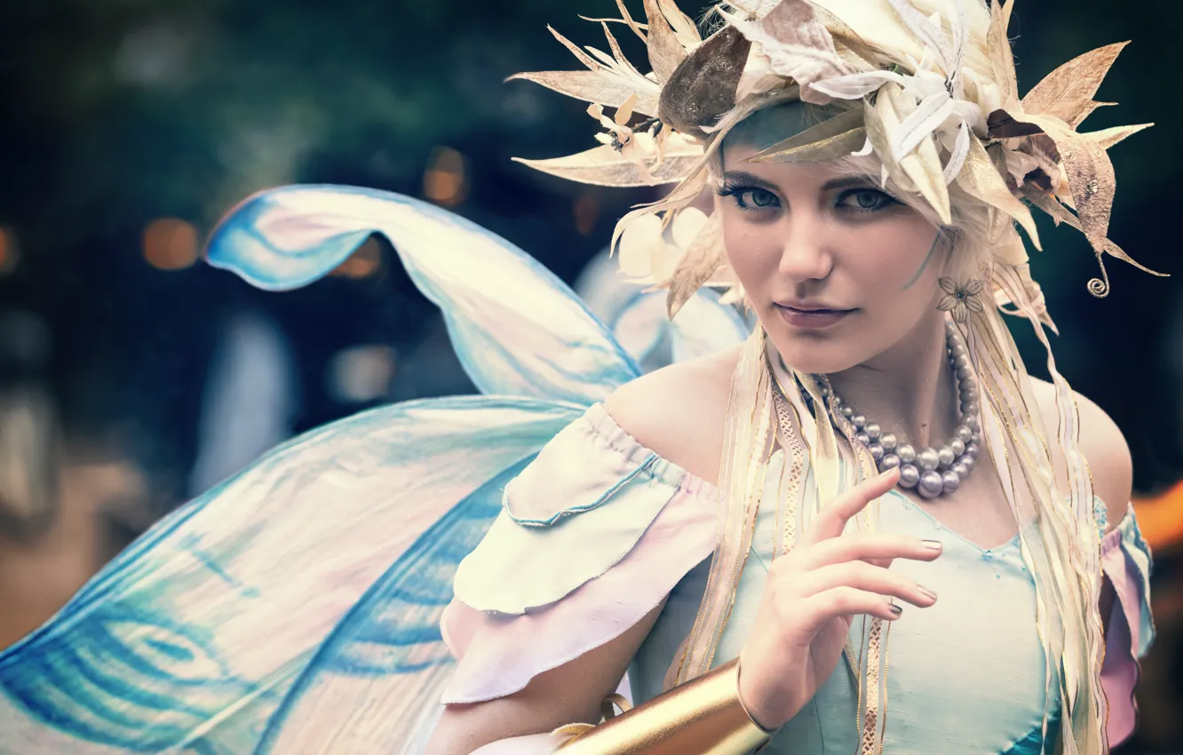 Photo wallpaper wings, fairy, blonde, fairy, wings, crown, crown, blonde