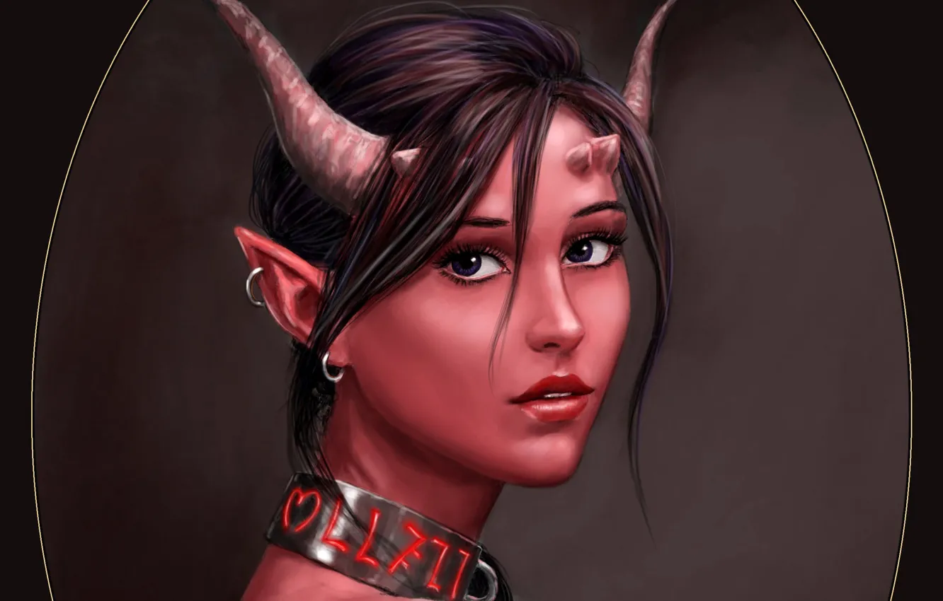 Photo wallpaper look, fiction, art, horns, horn, demoness
