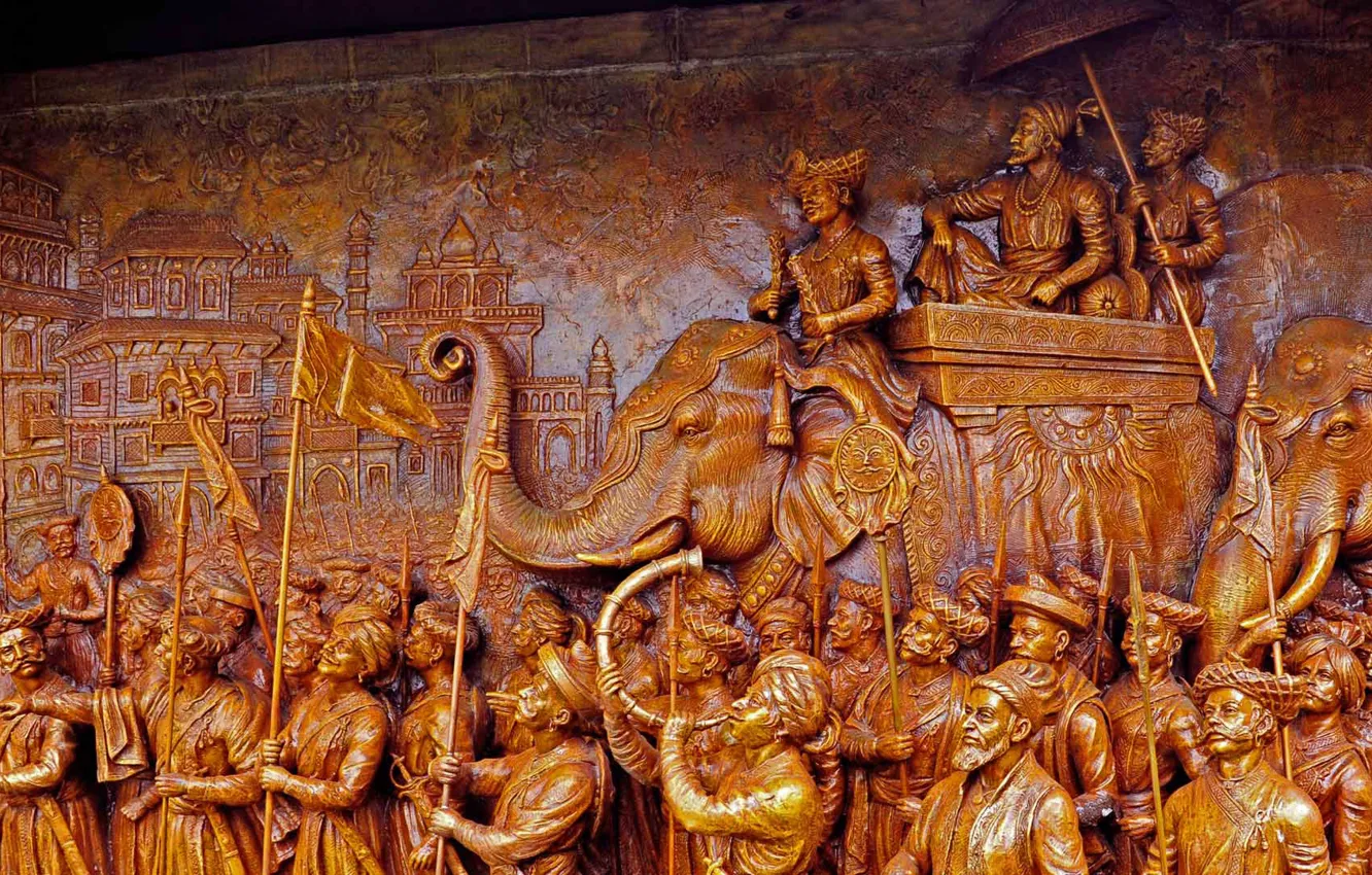 Photo wallpaper India, bas, the sculpture of Shivaji, the strength of Akluj