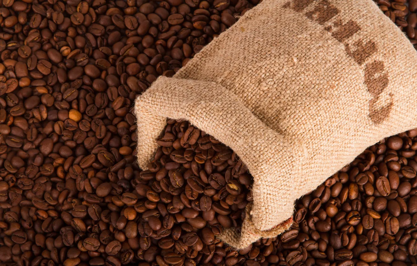 Photo wallpaper Grain, Coffee, bag, Food